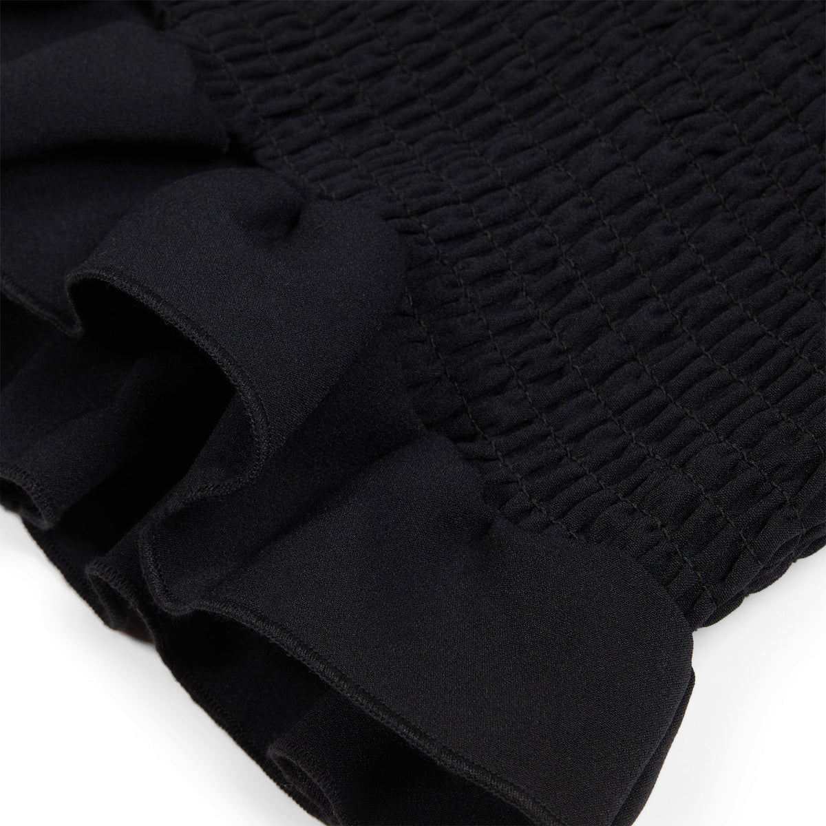 Danielle Guizio Constance Smocked Skirt (Black)