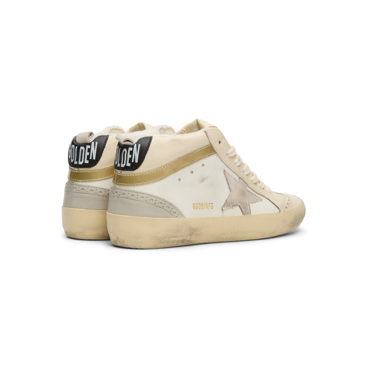 Golden Goose Mid Star Leather Upper And Heel (White/Ivory/Light Lilac/Light Grey/Gold/Black)