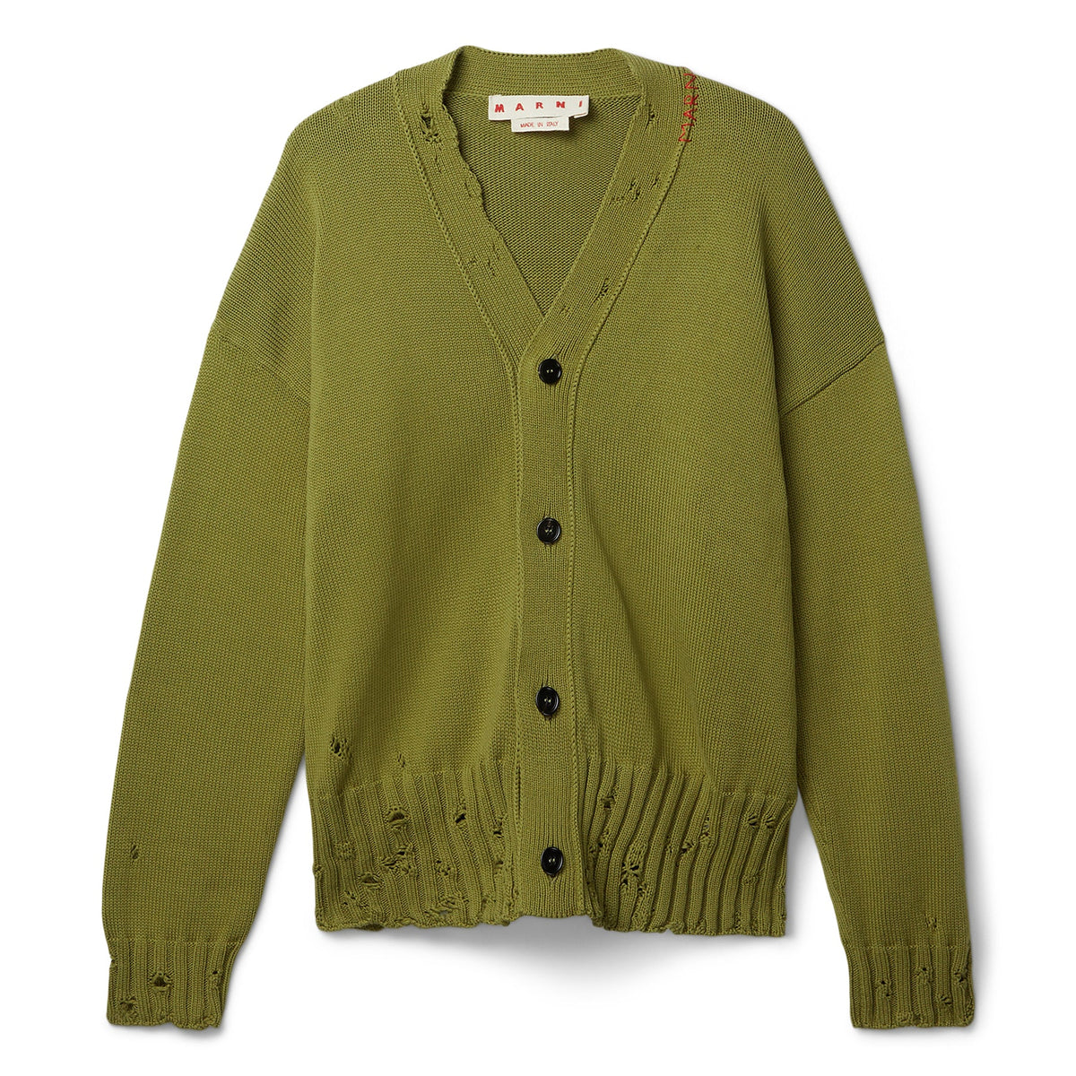 MARNI Symbol Cotton Cardigan (Grass)