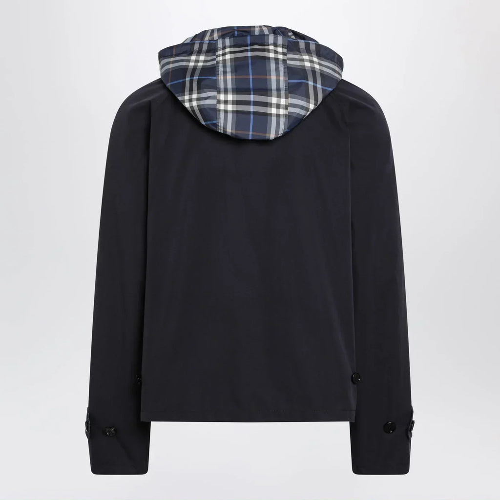 Burberry - Blue reversible cotton jacket with Check pattern