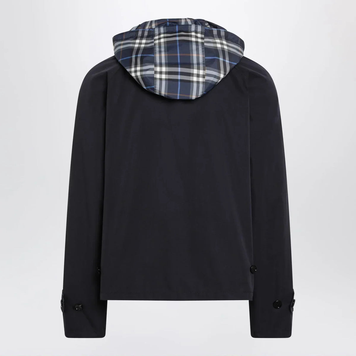 Burberry - Blue reversible cotton jacket with Check pattern
