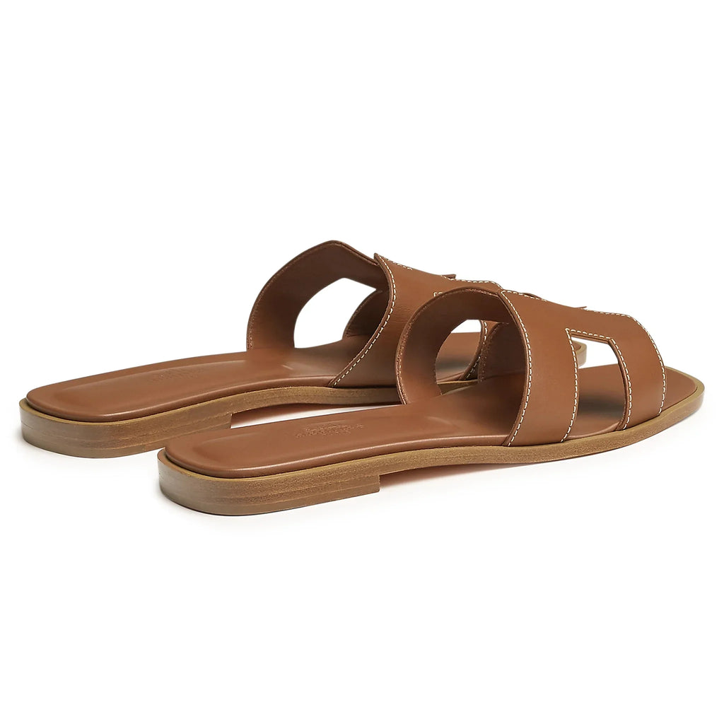 Hermes Paris Oran Gold Sandal